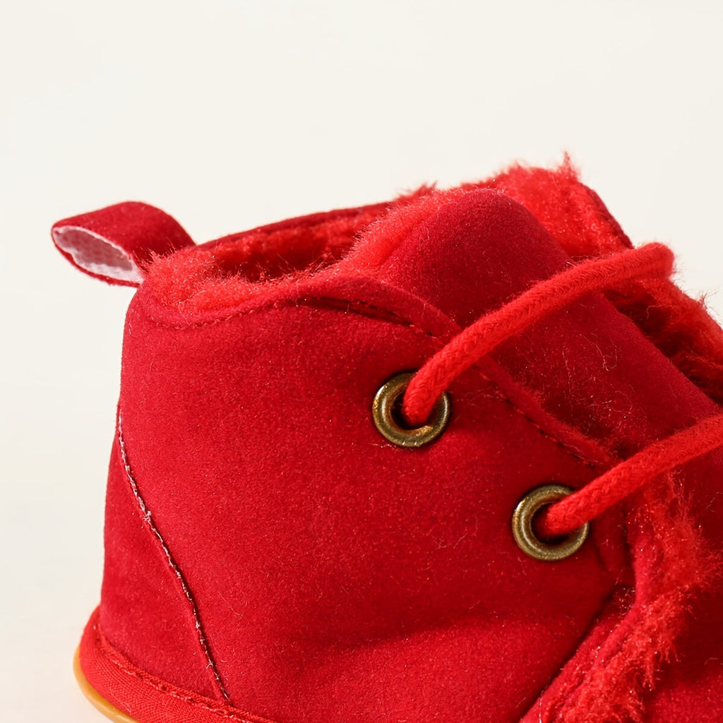Chaussures d'Hiver pour Enfants 0-18 Mois Semelle Souple Doublure Polaire Style Coréen Chaussons de Marche Bébé 0-1 An 2
