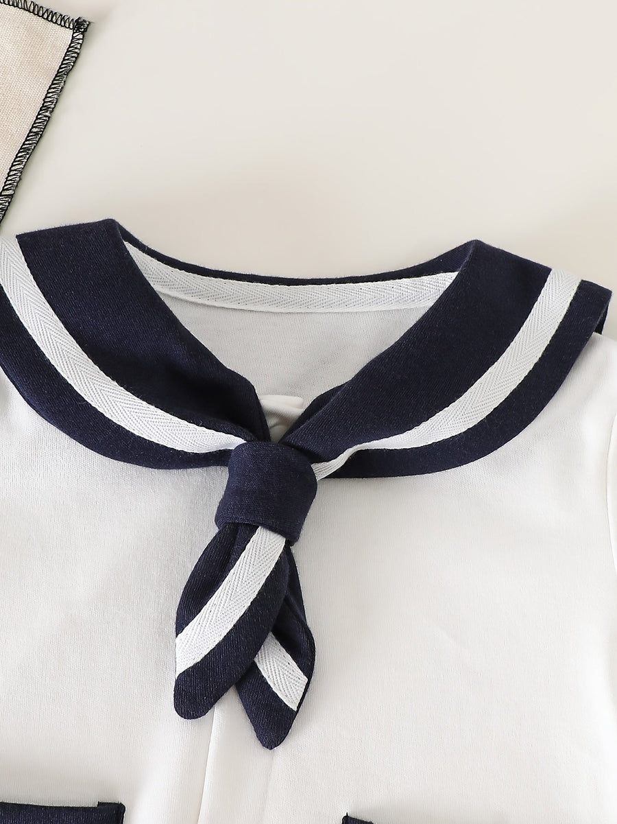 Body bébé été style nautique manches courtes pour filles tenue fine — Monptitlou