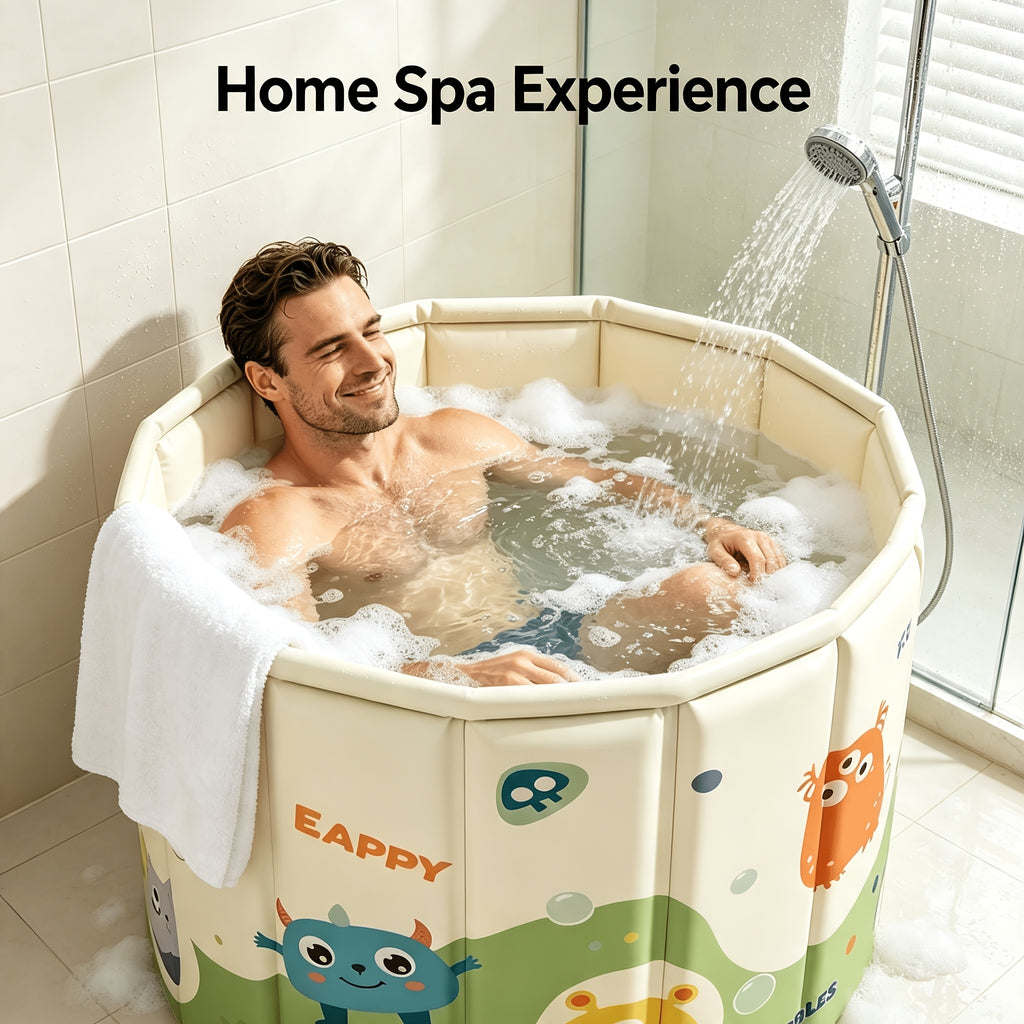 Baignoire pliable ronde avec imprimé monstre mignon de 83,01 cm et 70,0 — Monptitlou