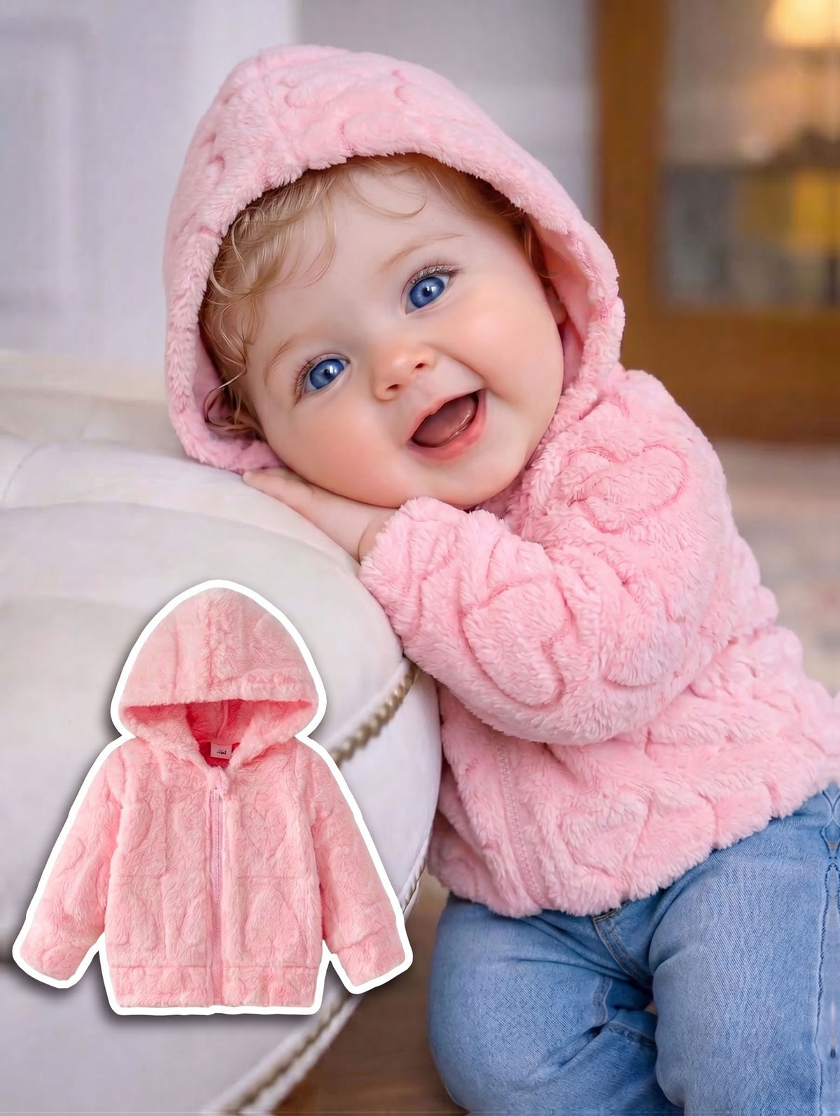 Manteau d'hiver décontracté, chaud et mignon pour nouveau-née fille — Monptitlou Image