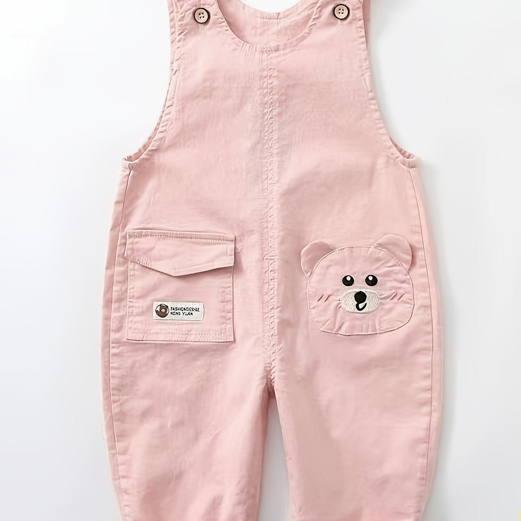 Salopette bébé légère et extensible à motif cartoon ours brodé — Monptitlou