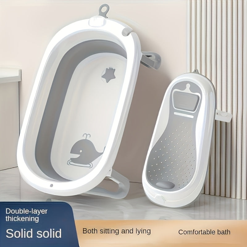 Baignoire pour bébé, trois couleurs au choix, motif mignon de baleine — Monptitlou
