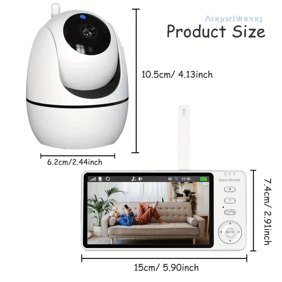 Écran LCD haute définition de 5 pouces avec télécommande panoramique et — Monptitlou