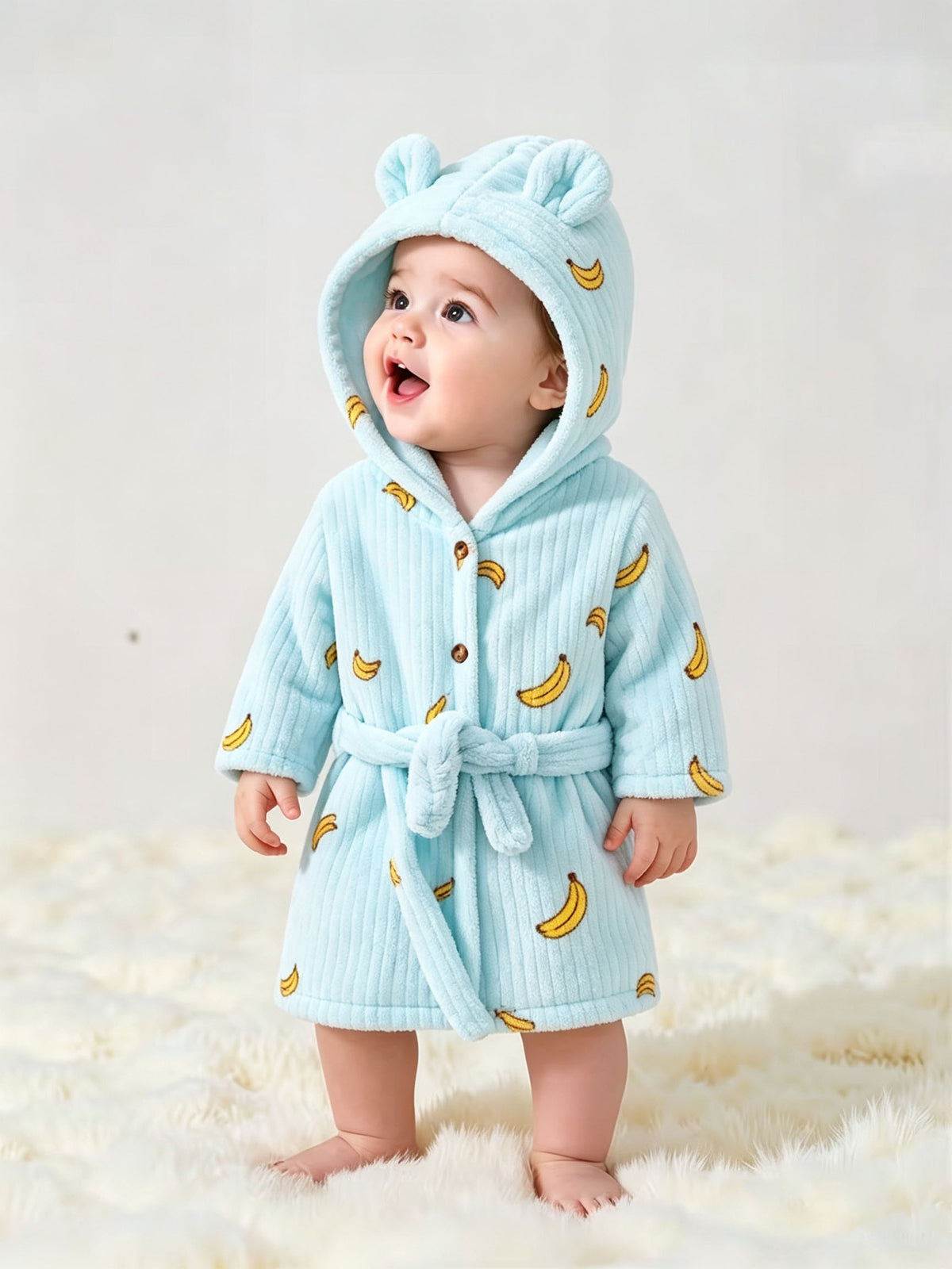 Nouveau Peignoir à Capuche en Flanelle pour Enfants Automne-Hiver — Monptitlou Image