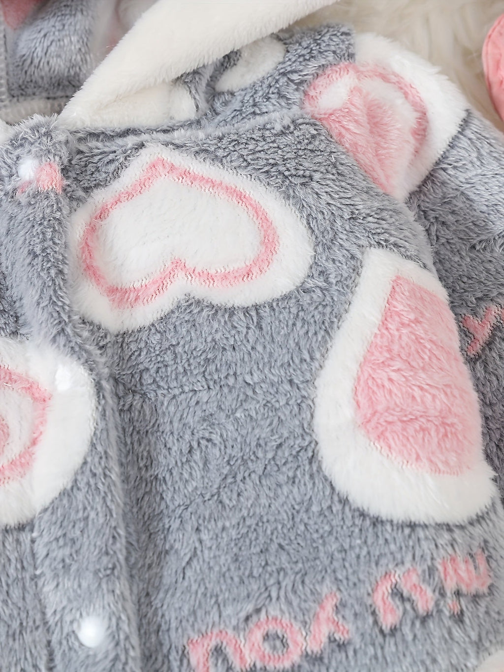 Combinaison à capuche avec motif cœur mignonne pour bébé fille — Monptitlou