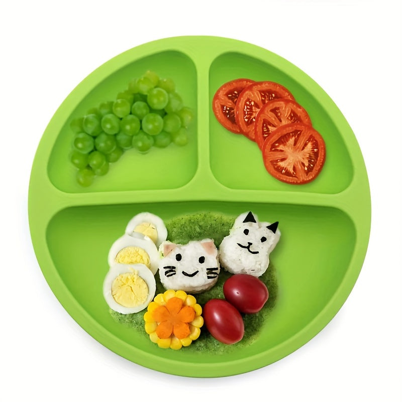 Assiettes à ventouse pour bébés, en silicone avec couvercle — Monptitlou