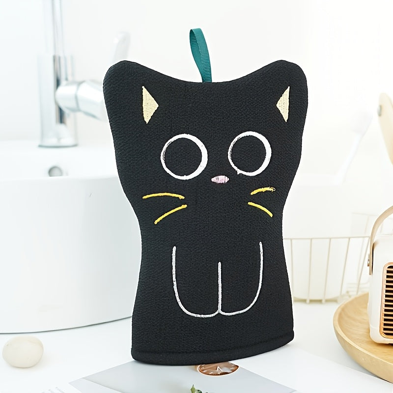Gant et serviette gommantes de bain Petit Chat Noir — Monptitlou