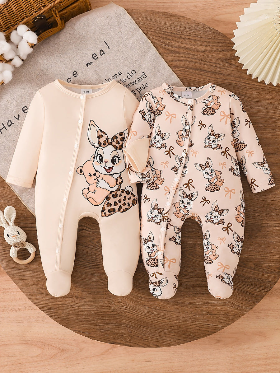 Barboteuse Bébé Fille Manches Longues et Pieds — Monptitlou