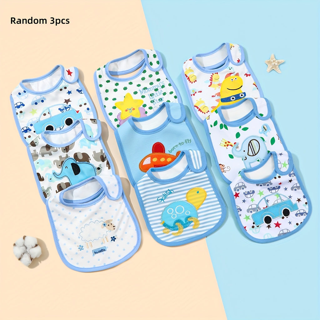 Bavoir pour bébé à motif aléatoire 3pcs 5pcs — Monptitlou