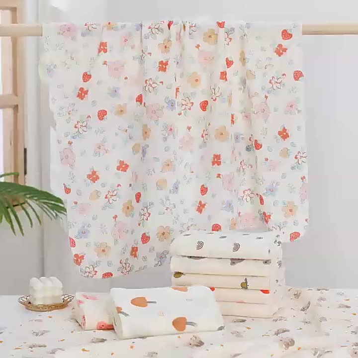 Lot de 2 langes bébé en double gaze absorbante