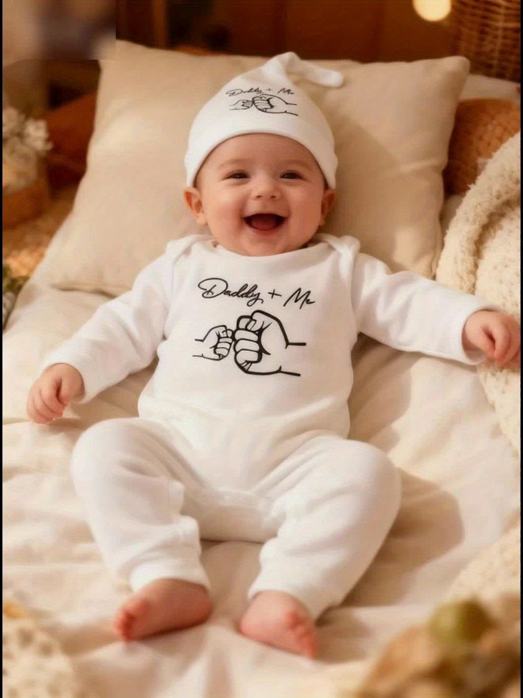 Nouveau Body Bébé "New Daddy+Me" avec Impression de Lettres