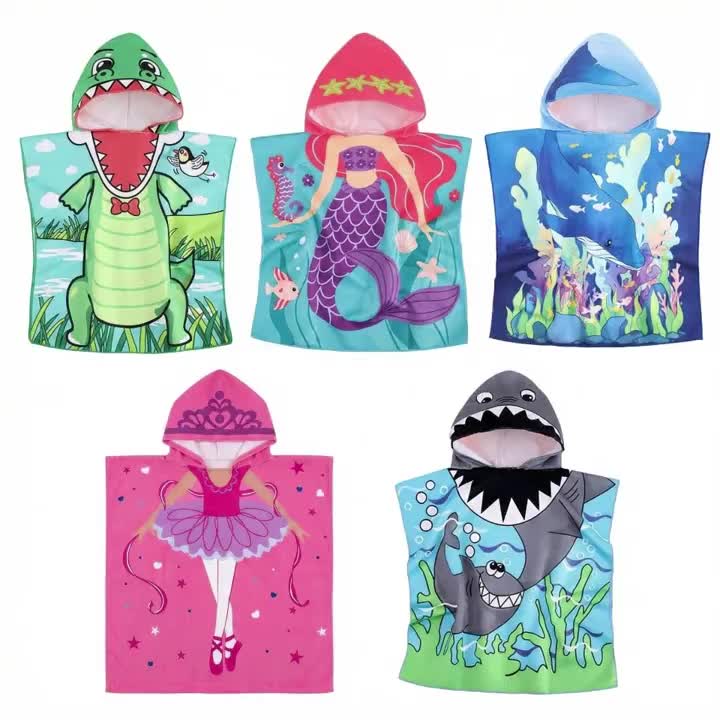 Serviettes de plage capuche pour bébé